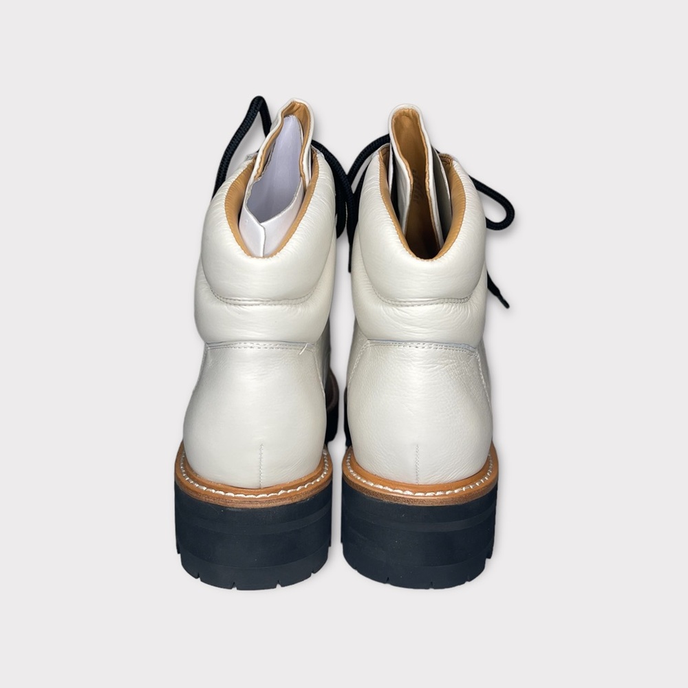 Marc Fischer Ivory Leather Idaran Combat Boots - Picture 6 of 7